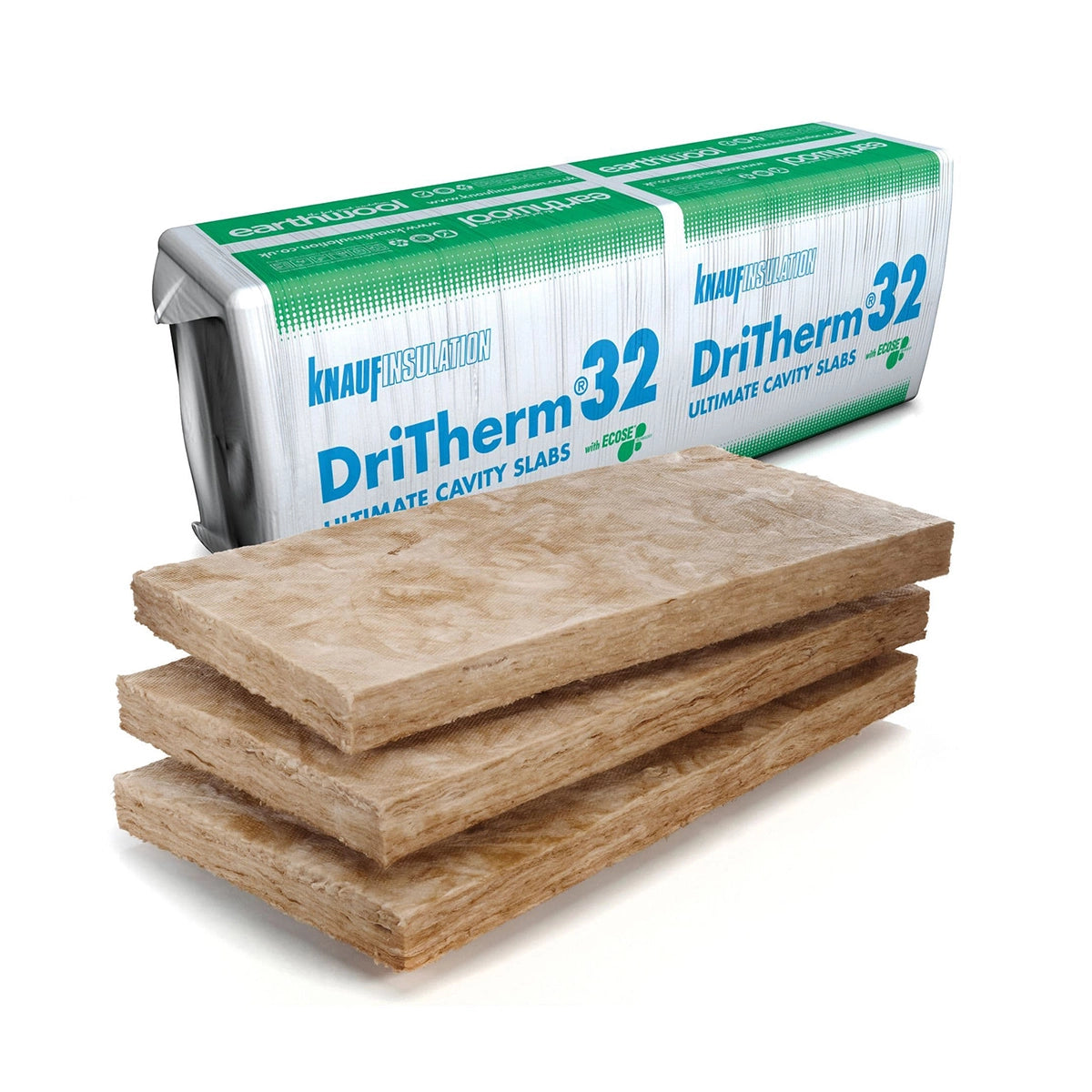 100mm Knauf Dritherm 32 Mineral Wool Cavity Wall Insulation - 20 Packs (65.6m²) (6 Slabs/Pack)