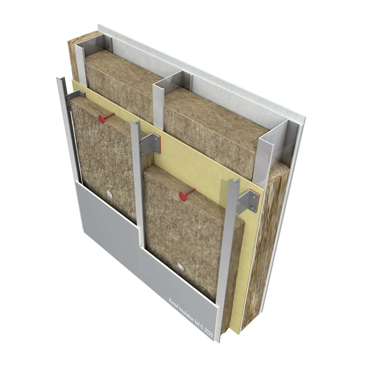 75mm Knauf RS45 Rocksilk Earthwool Insulation - 4.32m² (6 Slabs/Pack)