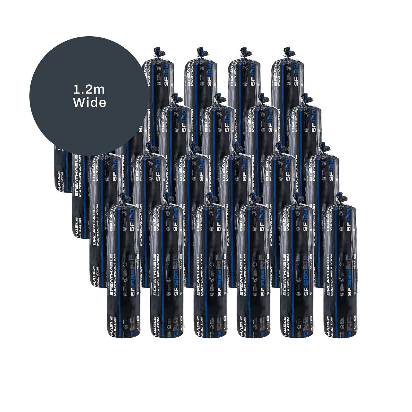 24x SuperFOIL SF19BB Breathable Multi Layered Foil Insulation - 1.2m x 10m - 288m² - 24 Packs