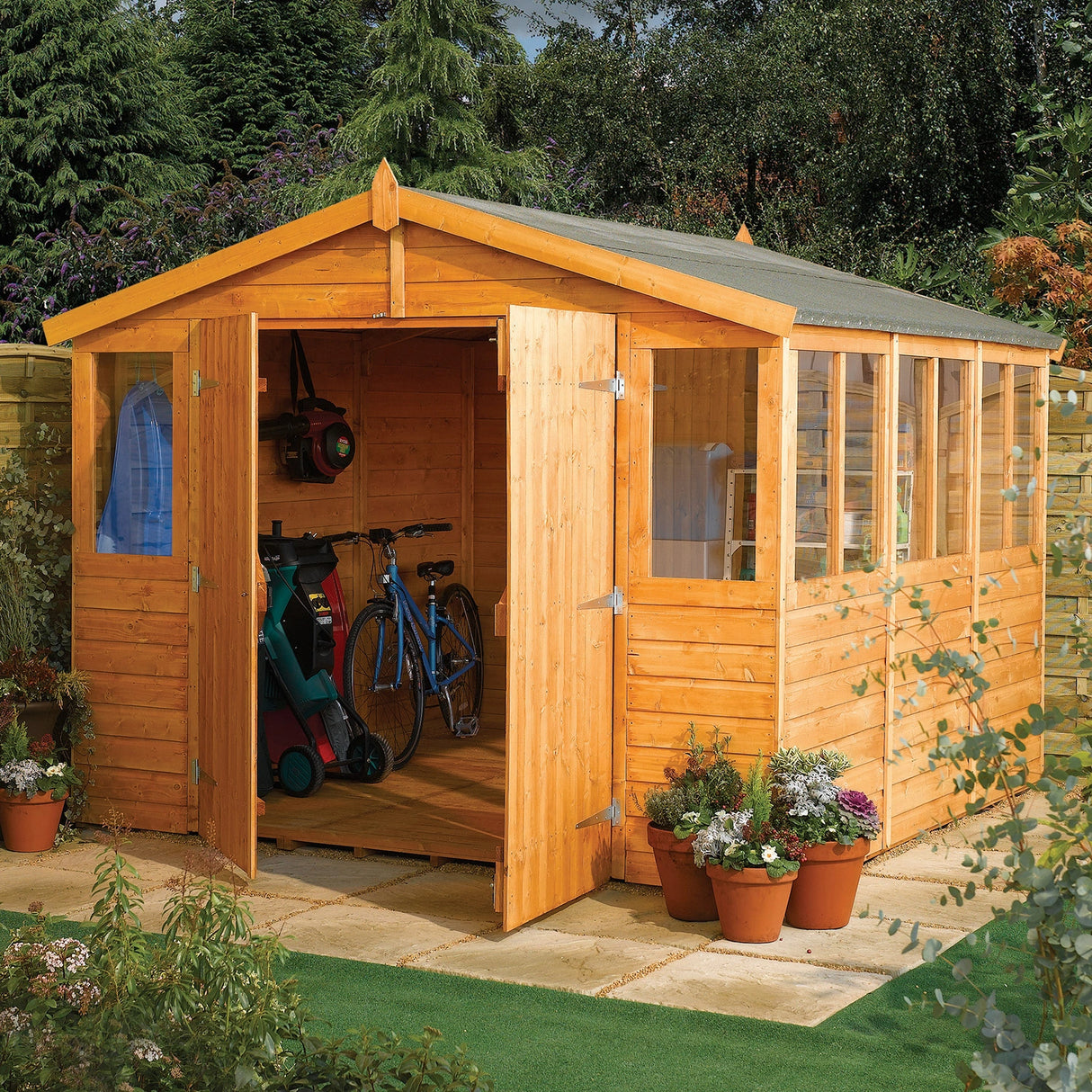 9x12 Extra Large Wooden Garden Workshop - (2350mm x 2880mm x 3790mm)