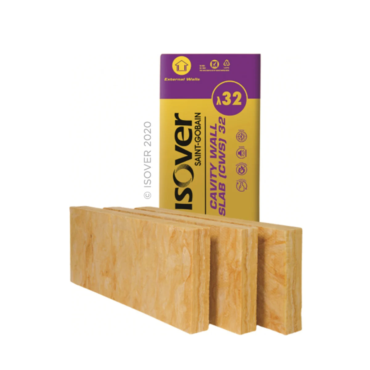100mm Isover Cavity Wall System 32 - 3.28m² (6 Slabs/Pack)