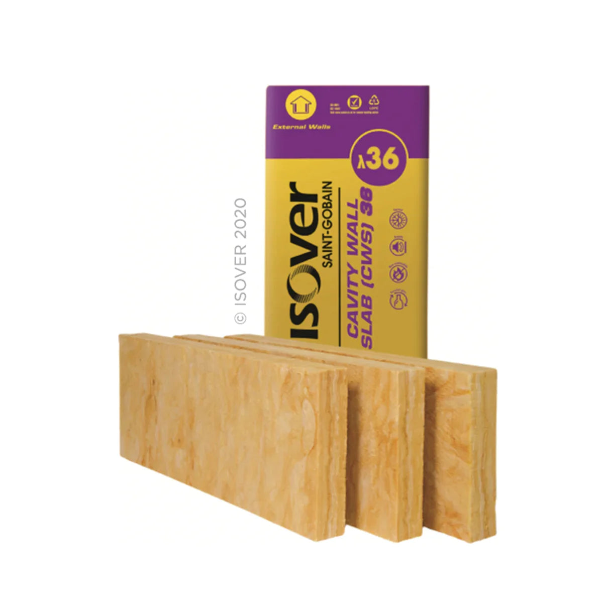 85mm Isover Cavity Wall System 36 - 6.55m² (12 Slabs/Pack)