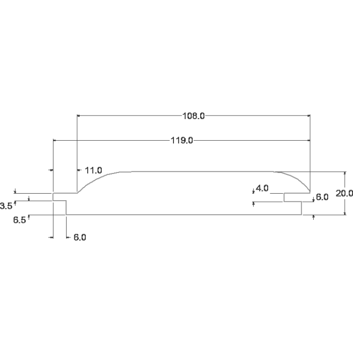 25x125mm Treated T&G Log Lap Timber Cladding (Sold per m)