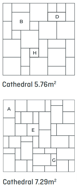 Bowland Stone Cathedral Patio Paving Kit - Weathered Moss