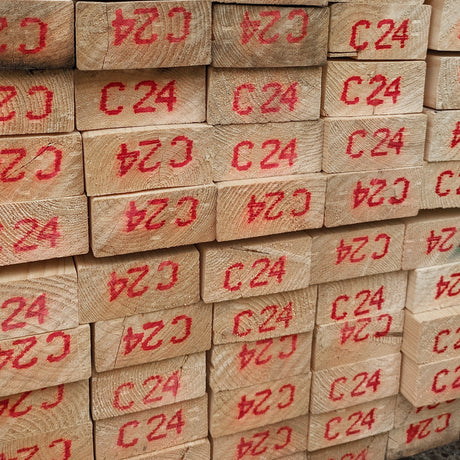 C24 timber stacked up