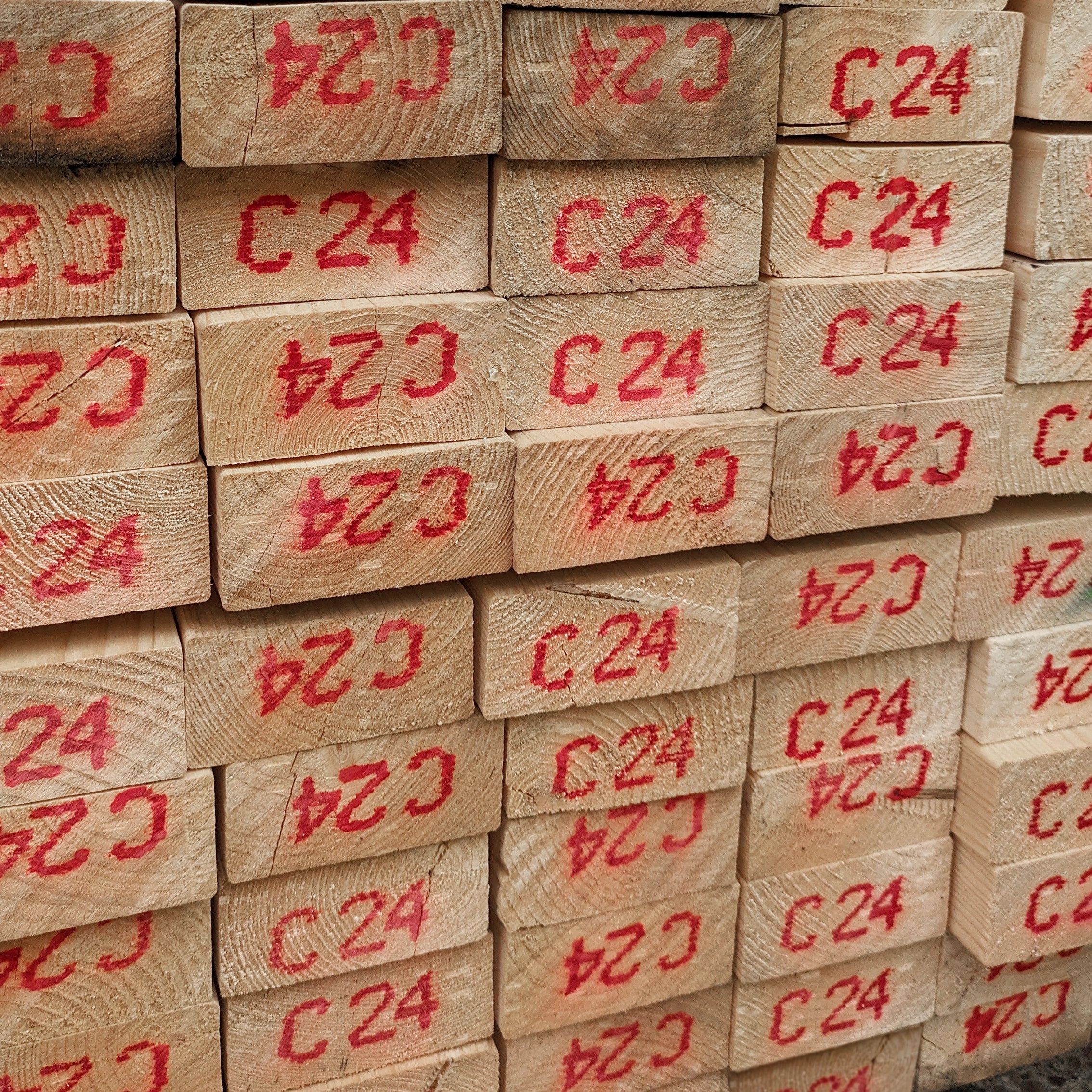 4x2 Treated Timber C24 Regularised Sawn Joist 47x100mm - 4.8m – DIY ...