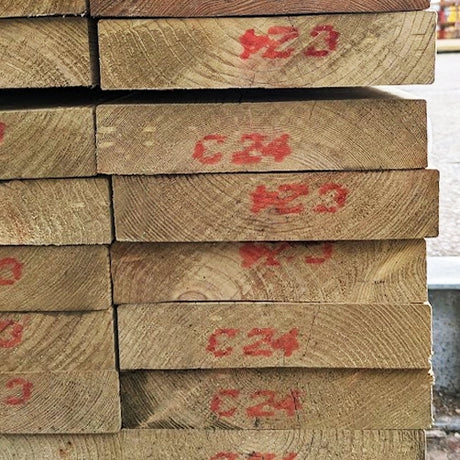 8x2 C24 timber stacked