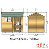 Shire Dip Treated Overlap Shed Single Door Reverse Apex Amaryllis (8x6)