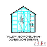 Shire Dip Treated Overlap Value Shed Double Door With Window (8x6)