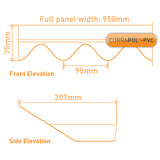 Corrapol-PVC DIY Grade Wall Flashing 950mm Long
