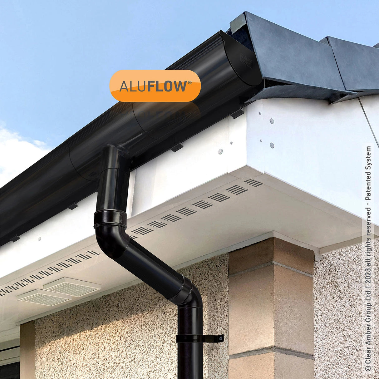 use gutter aluflow unions to join guttering invisibly