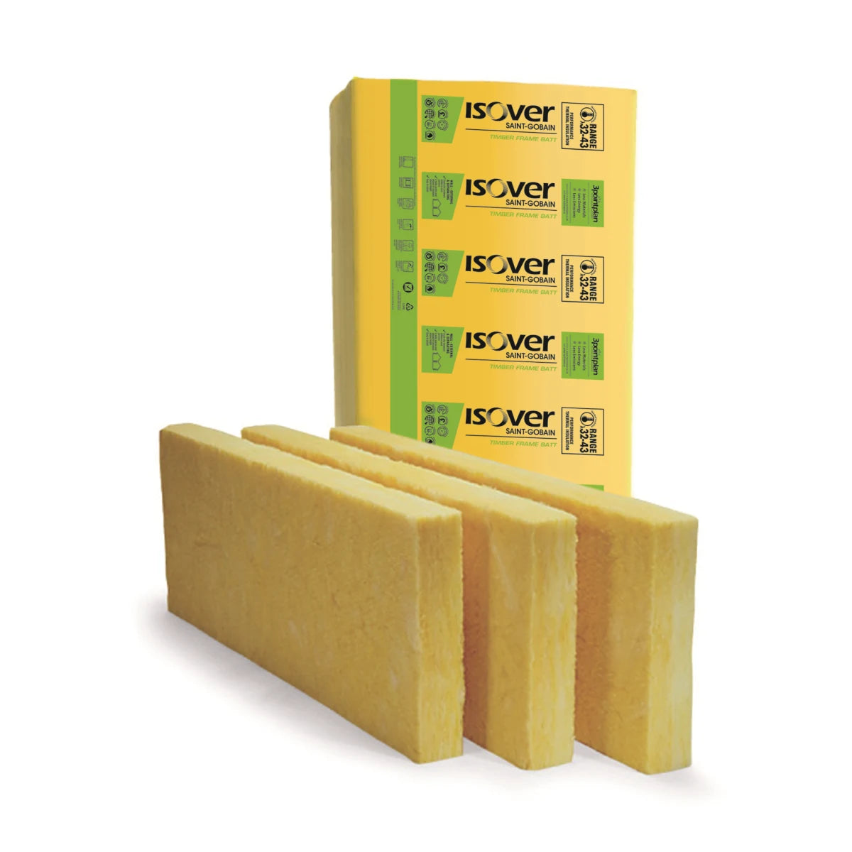 140mm Isover Timber Frame Batt 32 - 3.35m² (5 Batts/Pack)