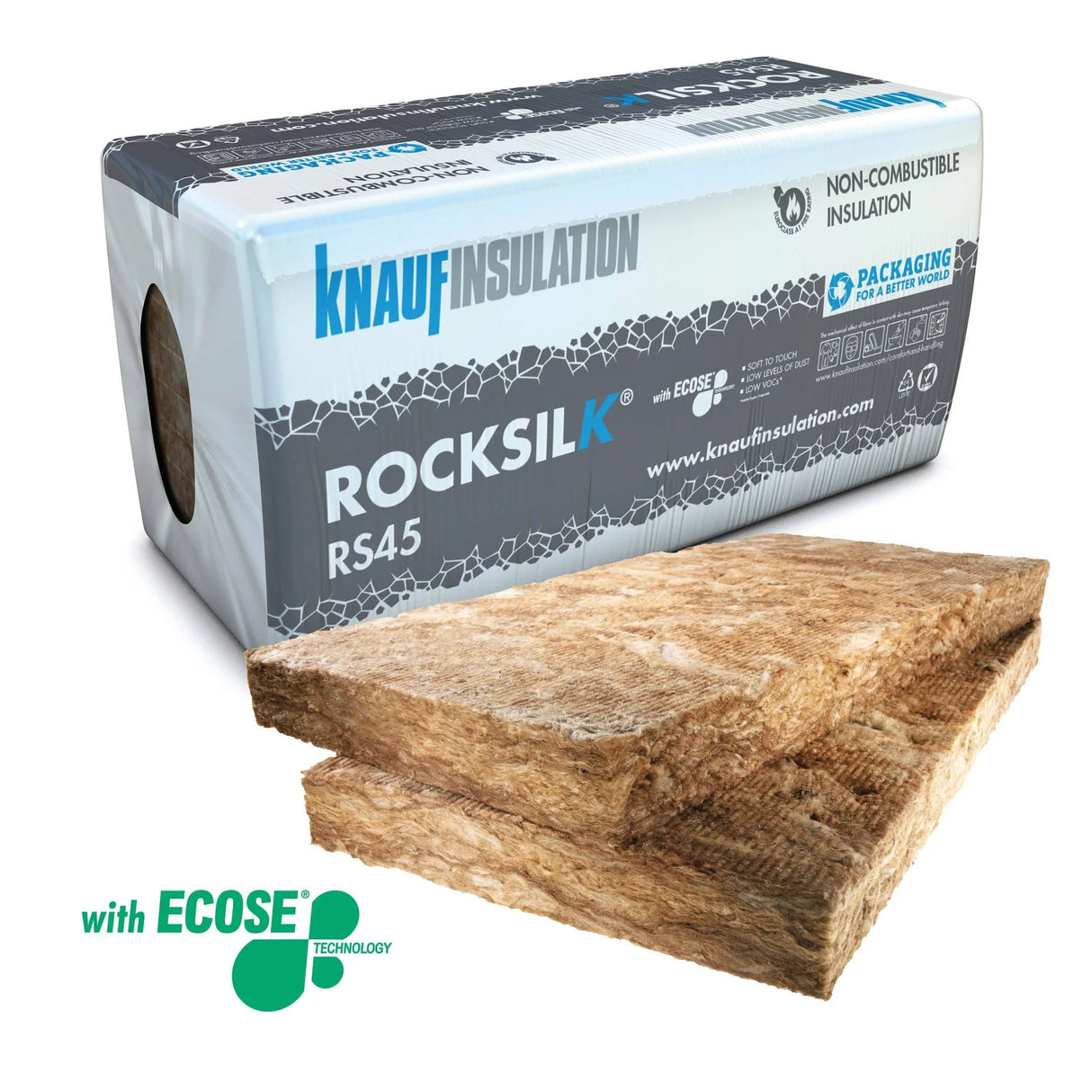 50mm Knauf RS45 Rocksilk Earthwool Building Slab Insulation - 7.2m²