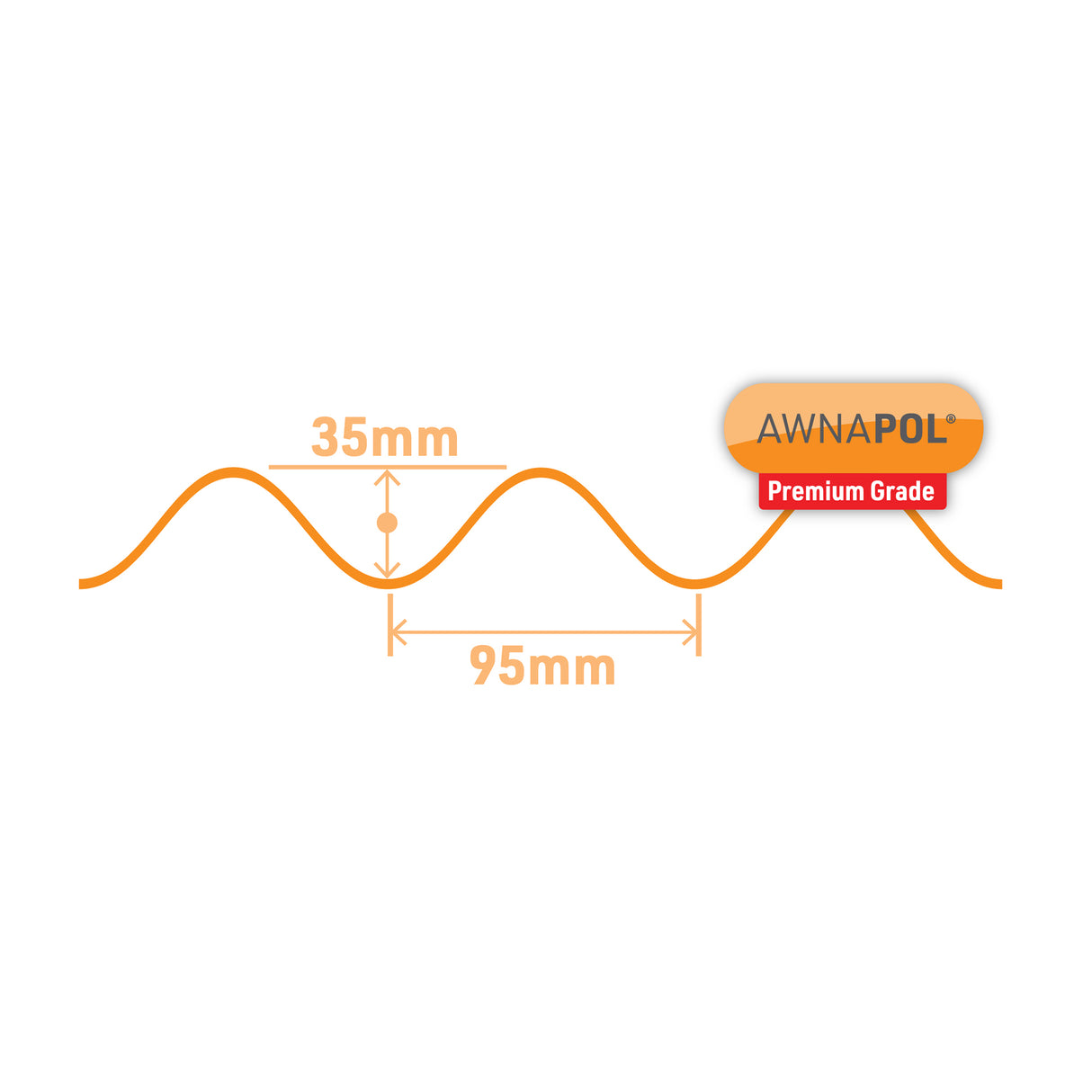 Awnapol Premium Corrugated Bitumen Sheet 950mm Wide