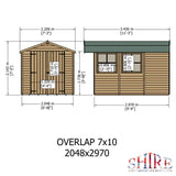 Shire Dip Treated Overlap Shed Double Door (10x7)