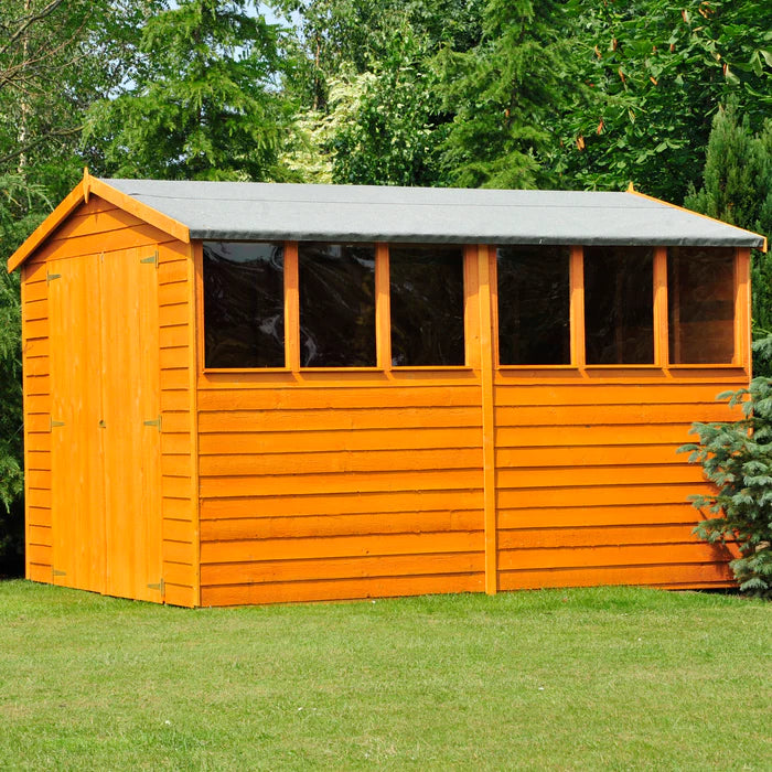 Shire Dip Treated Overlap Shed Double Door & Six Windows (10x6)