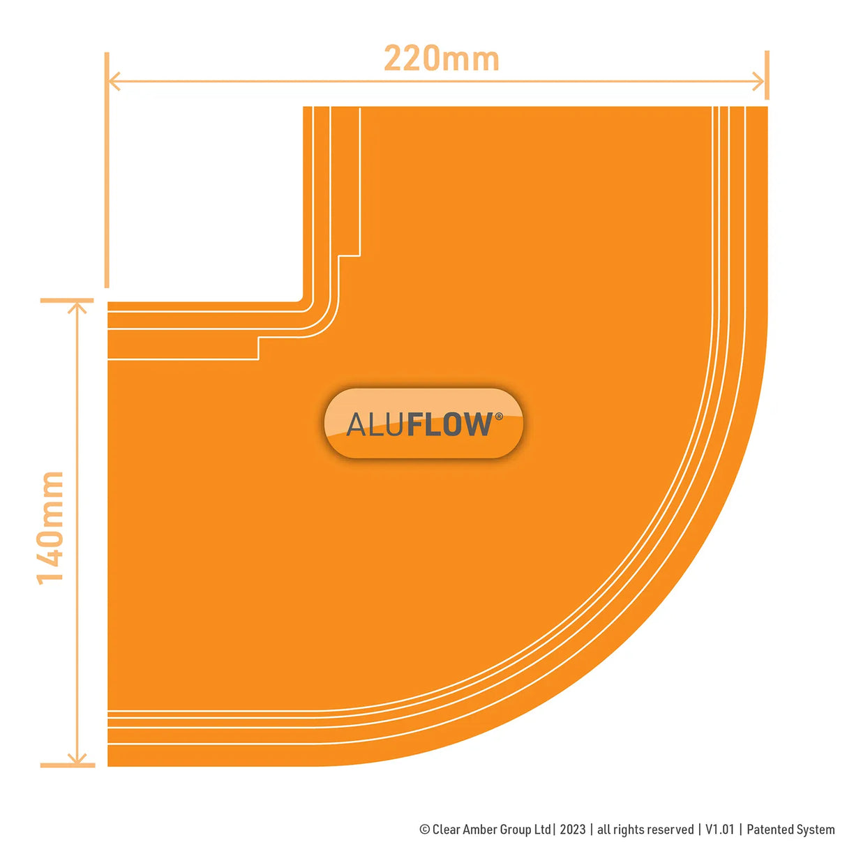 aluflow-external-gutter-angle-measurements-140mm-wide-80mm-deep-220mm-overall