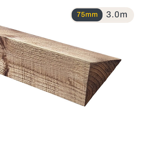 3x3 Wooden Arris Rail (75mm x 75mm) Brown Treated - 3.0m | DIY Building ...