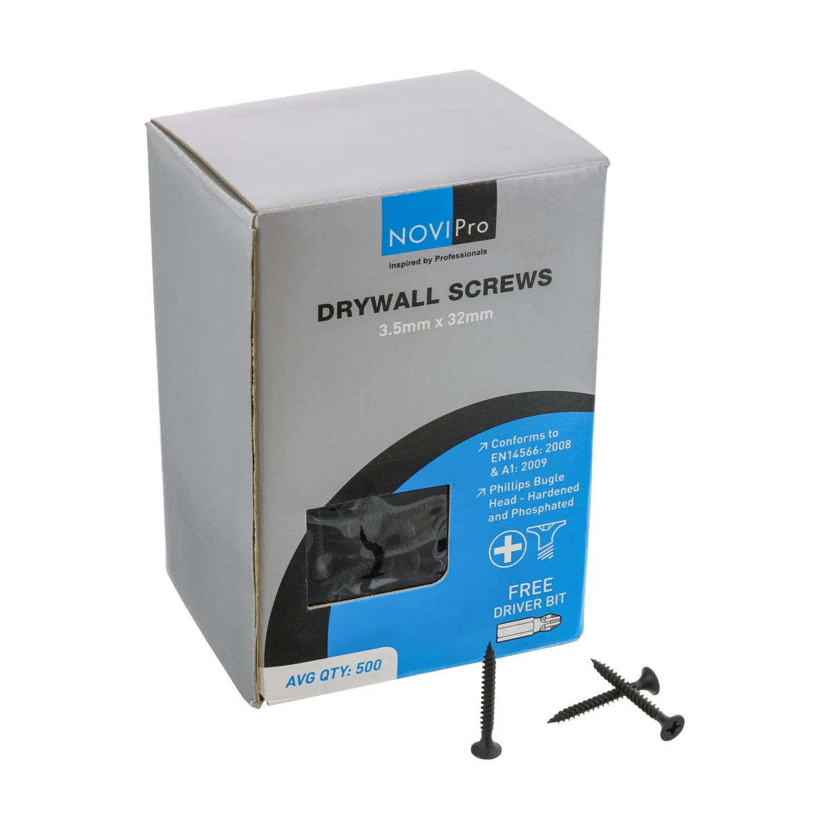 NOVIPro Drywall Screws 3.5 x 32mm Black Phosphate Plated Pack of 500