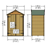 Shire Dip Treated Overlap Shed Double Door (4x3)