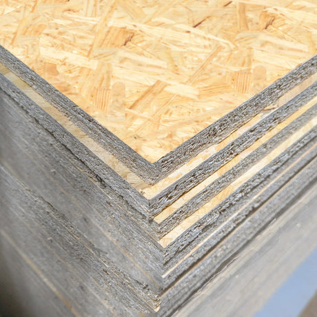 OSB boards in a warehouse in Nottingham suitable for house building, flat and pitched roofing