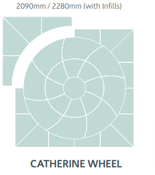 Bowland Stone Cloister Catherine Wheel Patio Circle Kit - Barley - 2.09m